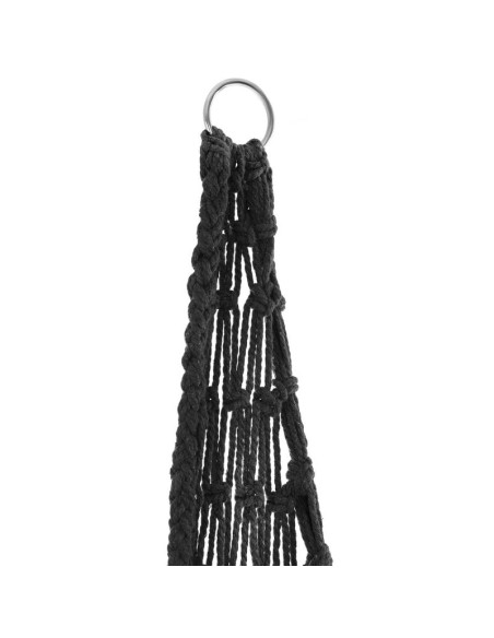 Hamak ażurowy fotel wiszący bocianie gniazdo 60x60x115cm z poduszką ciemno szary