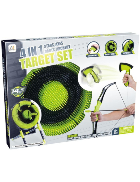 Zestaw gier 4w1 dart łuk siekierka shuriken