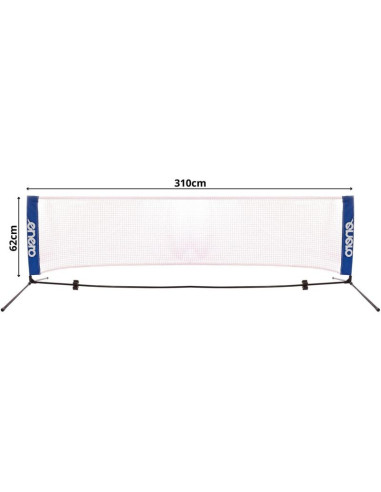 Siatka ze słupkami enero 310x73cm 2w1 do tenisa ziemnego, siatkonogi