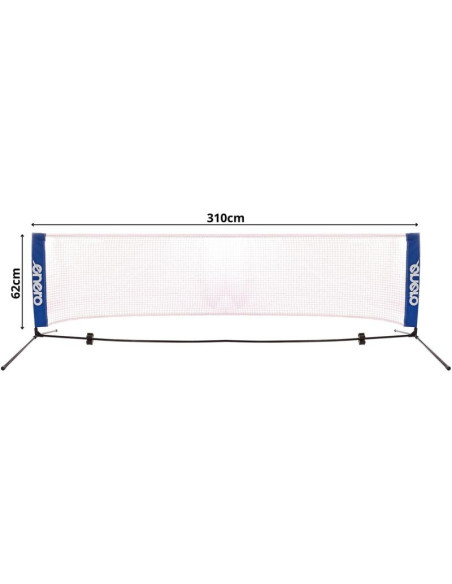 Siatka ze słupkami enero 310x73cm 2w1 do tenisa ziemnego, siatkonogi