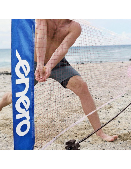 Siatka ze słupkami enero 310x73cm 2w1 do tenisa ziemnego, siatkonogi