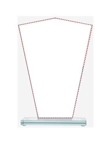 Trofeum szklane z rozklejoną podstawą