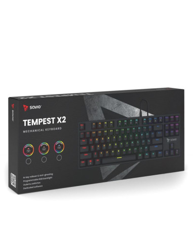 Savio klawiatura mechaniczna rgb outemu blue tempest x2