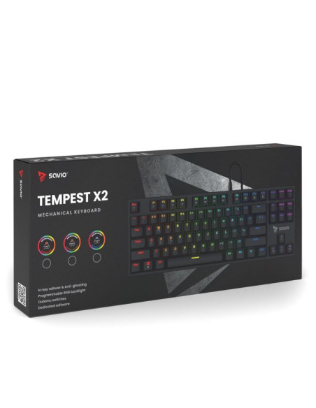 Savio klawiatura mechaniczna rgb outemu blue tempest x2