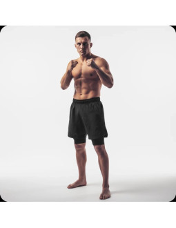Spodenki shorty mma z leginsami czarne dbx bushido 2