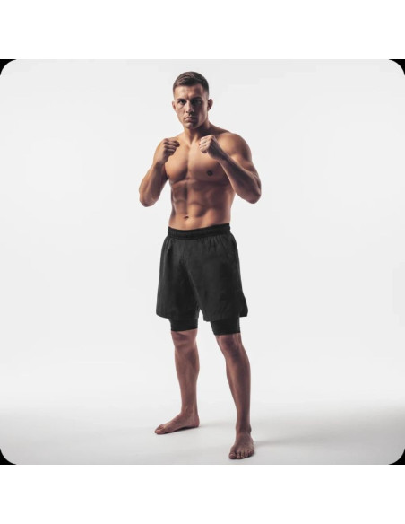 Spodenki shorty mma z leginsami czarne dbx bushido