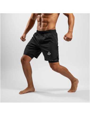 Spodenki shorty mma z leginsami czarne dbx bushido