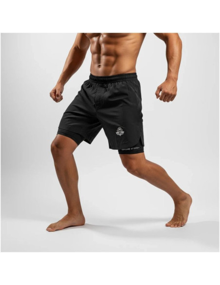 Spodenki shorty mma z leginsami czarne dbx bushido