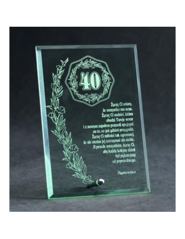 Trofeum szklane grawerowane