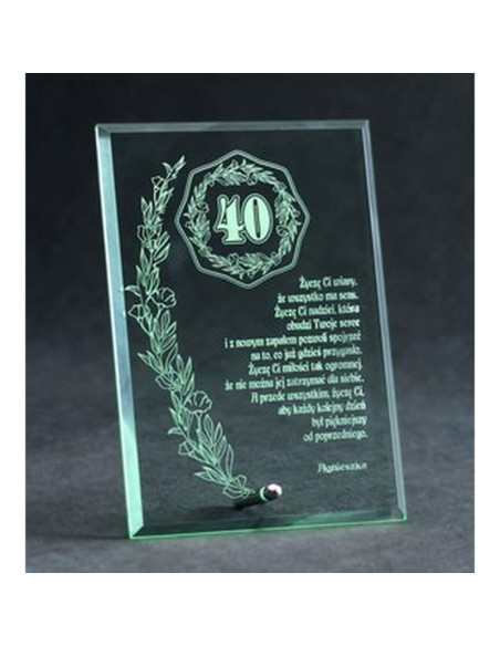 Trofeum szklane grawerowane