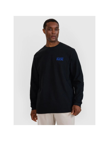 Longsleeve oversize z nadrukiem męski 4f 4fwss25tlonm390-20s