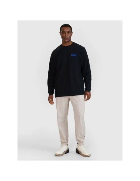 Longsleeve oversize z nadrukiem męski 4f 4fwss25tlonm390-20s