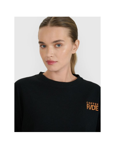 Longsleeve oversize z nadrukiem damski 4f 4fwss25tlonf393-20s