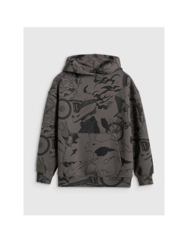 Bluza dresowa nierozpinana z kapturem chłopięca 4f 4fjraw25tswsm2343-90a