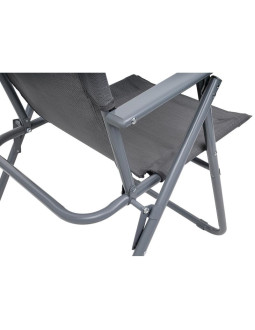 Krzesło turystyczne z podłokietnikami 61x66x65-108cm składane ciemno szare enero camp - ii gatunek 2