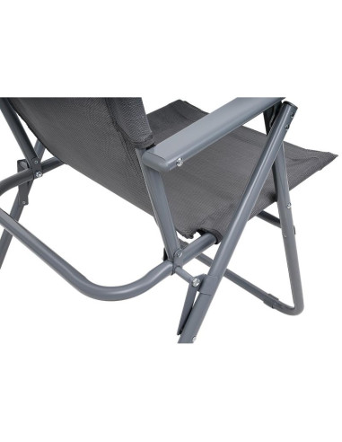 Krzesło turystyczne z podłokietnikami 61x66x65-108cm składane ciemno szare enero camp - ii gatunek