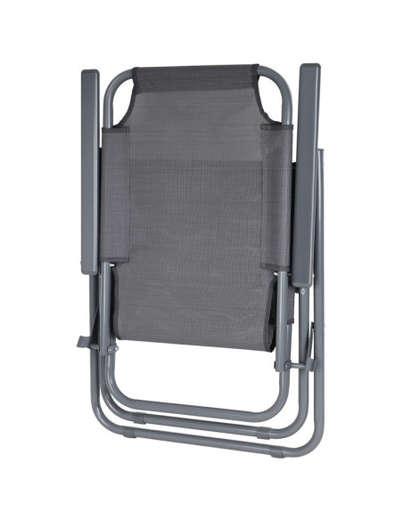 Krzesło turystyczne z podłokietnikami 61x66x65-108cm składane ciemno szare enero camp - ii gatunek