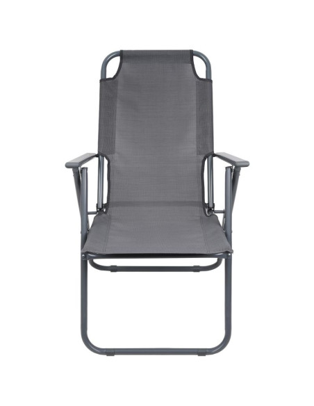 Krzesło turystyczne z podłokietnikami 61x66x65-108cm składane ciemno szare enero camp - ii gatunek