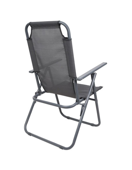 Krzesło turystyczne z podłokietnikami 61x66x65-108cm składane ciemno szare enero camp - ii gatunek