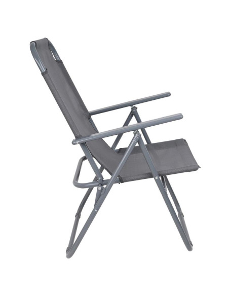 Krzesło turystyczne z podłokietnikami 61x66x65-108cm składane ciemno szare enero camp - ii gatunek