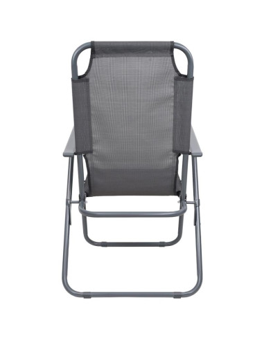 Krzesło turystyczne z podłokietnikami 61x66x65-108cm składane ciemno szare enero camp - ii gatunek
