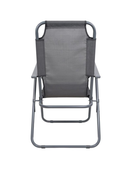 Krzesło turystyczne z podłokietnikami 61x66x65-108cm składane ciemno szare enero camp - ii gatunek