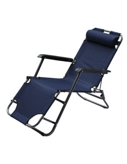 Fotel wielopozycyjny level z zagłówkiem granatowy