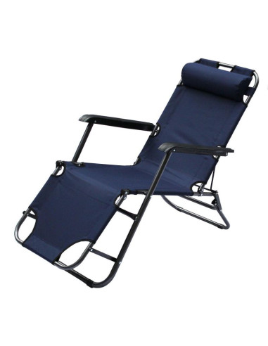 Fotel wielopozycyjny level z zagłówkiem granatowy