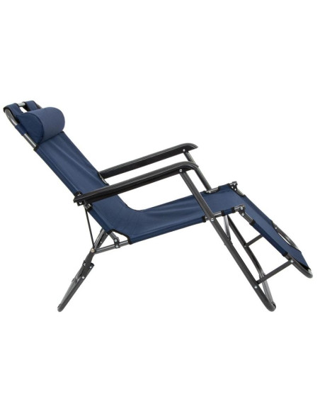 Fotel wielopozycyjny level z zagłówkiem granatowy