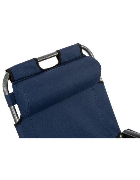 Fotel wielopozycyjny level z zagłówkiem granatowy