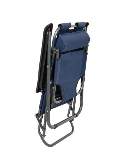 Fotel wielopozycyjny level z zagłówkiem granatowy