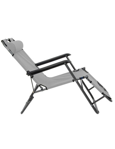 Fotel wielopozycyjny level z zagłówkiem szary
