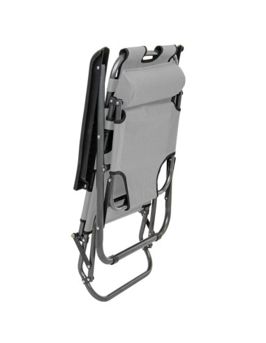 Fotel wielopozycyjny level z zagłówkiem szary