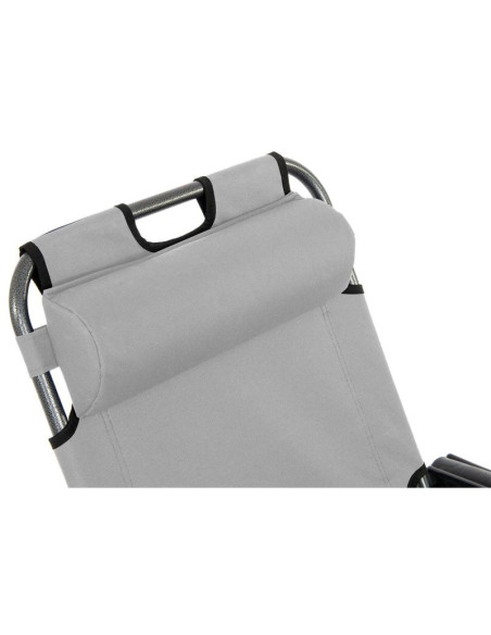 Fotel wielopozycyjny level z zagłówkiem szary