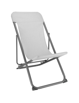 Leżak składany stalowy textilene szary