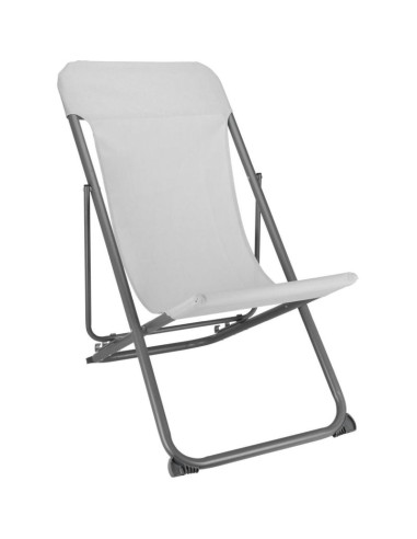 Leżak składany stalowy textilene szary
