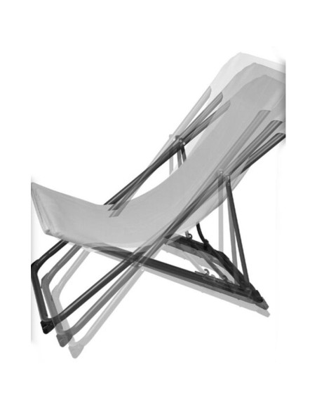 Leżak składany stalowy textilene szary