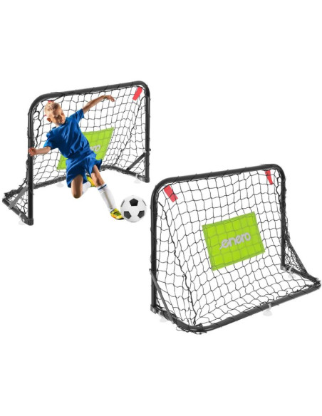 Zestaw 2 bramek metalowych z siatką piłka pompka 60x45x24cm enero