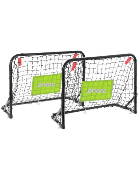 Zestaw 2 bramek metalowych z siatką piłka pompka 60x45x24cm enero