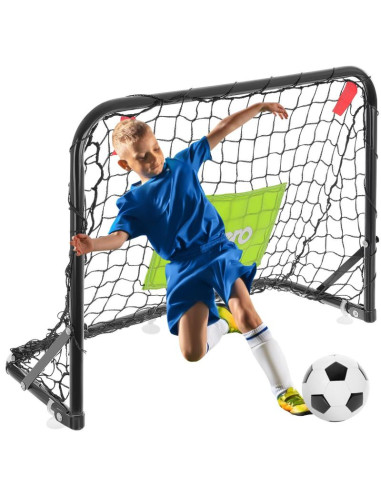 Zestaw 2 bramek metalowych z siatką piłka pompka 60x45x24cm enero