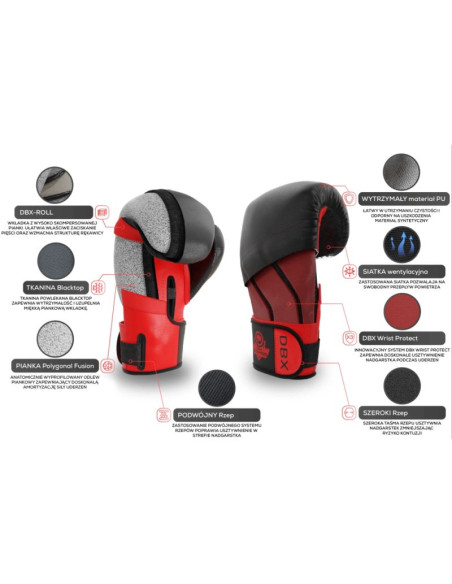 Rękawice bokserskie 10oz - hammer red - valor series