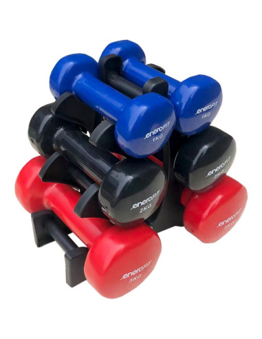 Zestaw hantli vdb 12kg stojak choinka enero fit