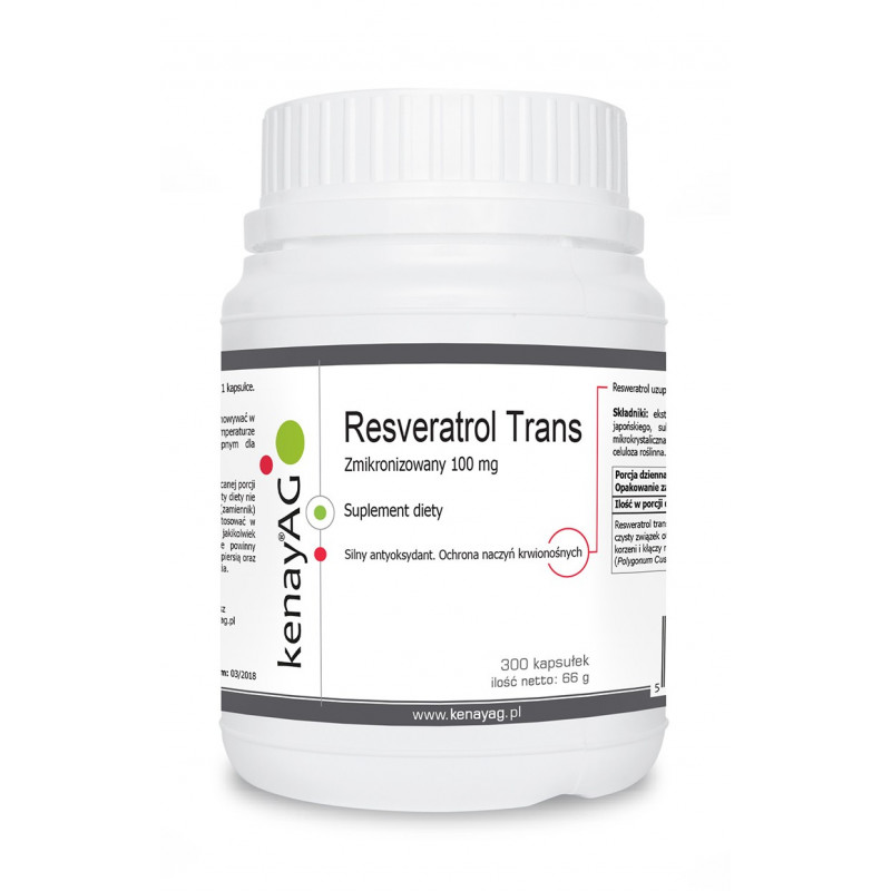 Zmikronizowany Resveratrol 100 mg (300 kaps.)