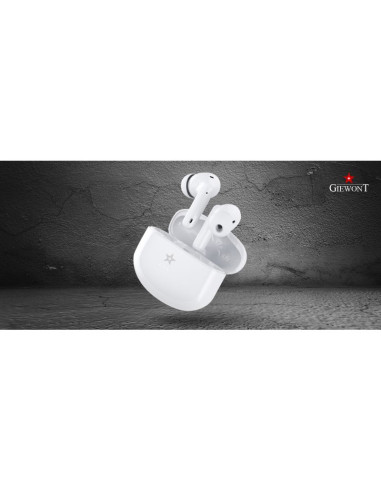 Słuchawki bezprzewodowe giewont realsound pro anc enc gws800-2 białe