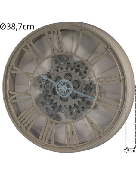 Zegar ścienny obrotowy mechanizm 38cm cappuccino