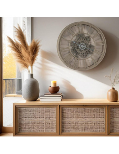 Zegar ścienny obrotowy mechanizm 38cm cappuccino