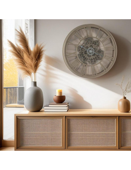 Zegar ścienny obrotowy mechanizm 38cm cappuccino