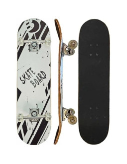 Deskorolka drewniana kid black & white best sporting