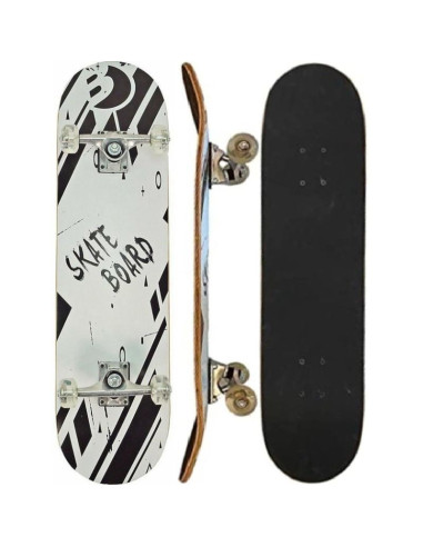 Deskorolka drewniana kid black & white best sporting