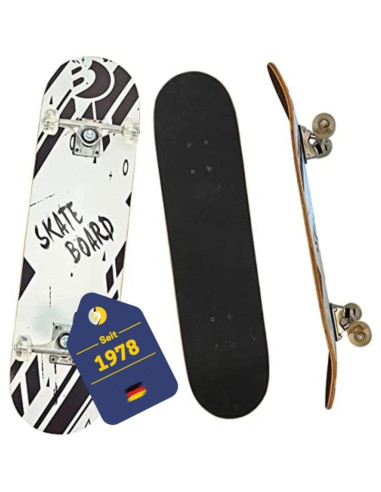 Deskorolka drewniana kid black & white best sporting